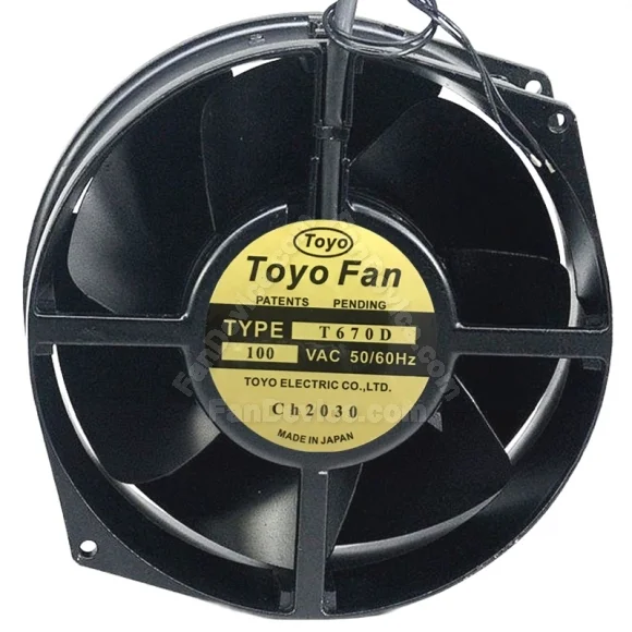 TOYO FAN T670D AC 100V 2 Wires Axial Cooling Fan