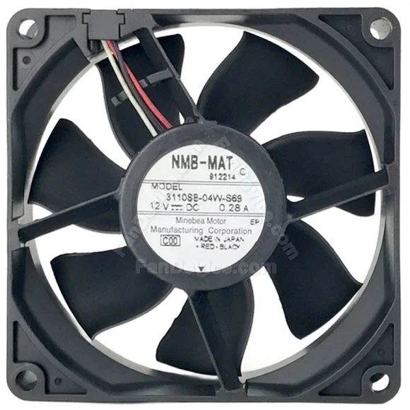 NMB-MAT 3110SB-04W-S69 DC 12V 0.28A 3 Wires Axial Cooling Fan