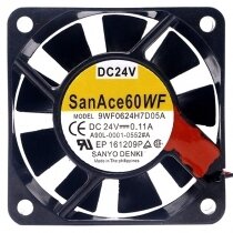 Sanyo Denki 9WF0624H7D05A A90L-0001-0552#A DC 24V 0.11A 3 Wires Axial Cooling Fan
