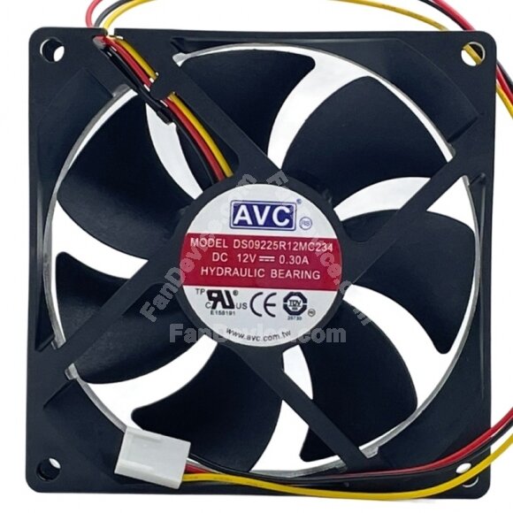 AVC DS09225R12MC234 DC 12V 0.30A Hydraulic Bearing Axial Cooling Fan