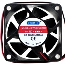 EVERWIN EW6025B24H DC 24V 0.1A 2 Wires Brushless Axial Cooling Fan