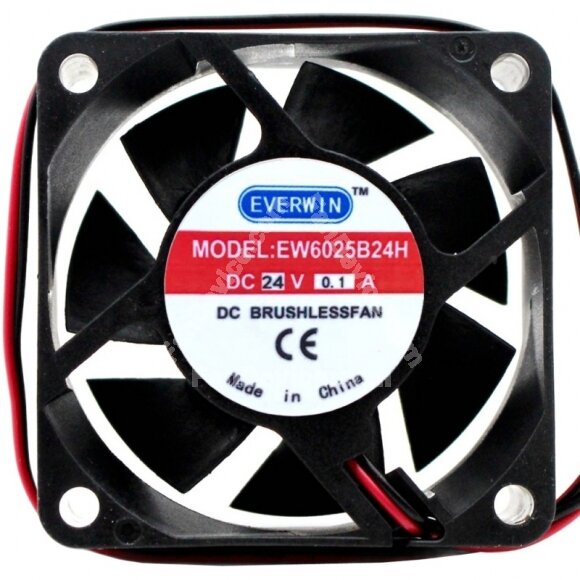 EVERWIN EW6025B24H DC 24V 0.1A 2 Wires Brushless Axial Cooling Fan