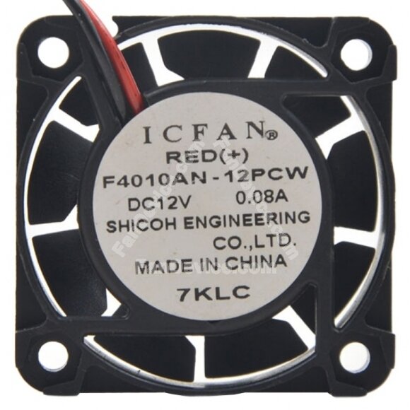 ICFAN F4010AN-12PCW DC 12V 0.08A 2 Wires 4010 Axial Cooling Fan