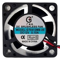 GT0412MB-20 DC 12V 0.10A 2 Wires 4020 Brushless Axial Cooling Fan