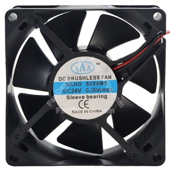 AAA HAHD-8025MS DC 24V 0.20A 2 Wires Sleeve Bearing Axial Cooling Fan
