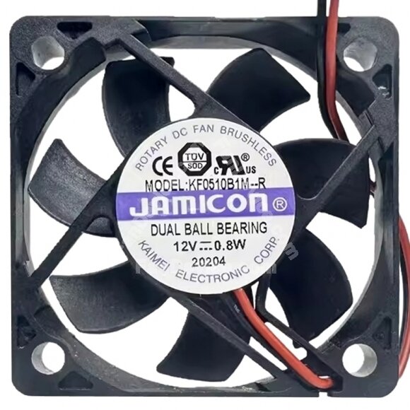 JAMICON KF0510B1M-R DC 12V 0.8W Dual Ball Bearing Axial Cooling Fan