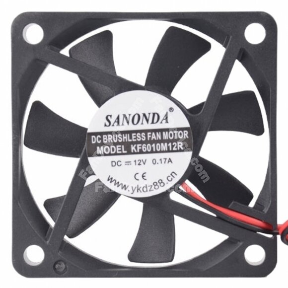 SANONDA KF6010M12R DC 12V 0.17A 2 Wires Brushless Axial Cooling Fan