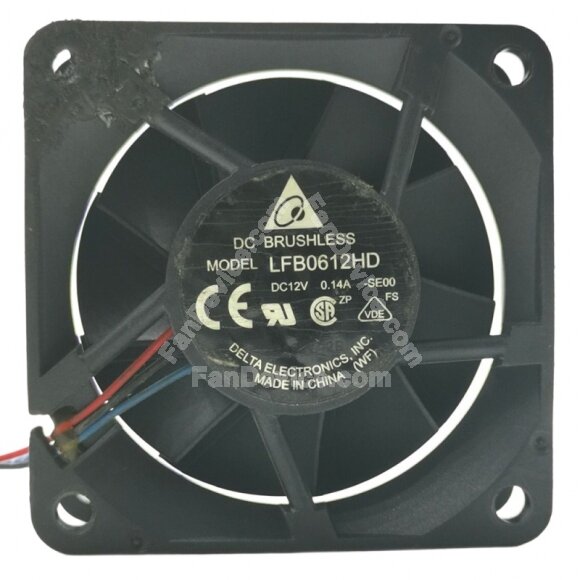 Delta LFB0612HD DC 12V 0.14A 3 Wires Brushless Axial Cooling Fan