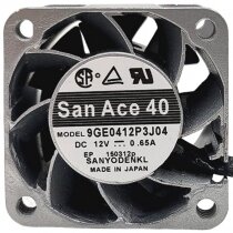 Sanyo Denki 9GE0412P3J04 DC 12V 0.65A 2 Wires 4028 Axial Cooling Fan