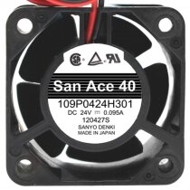 Sanyo Denki 109P0424H301 DC 24V 0.095A 2 Wires / 3 Wires Axial Cooling Fan