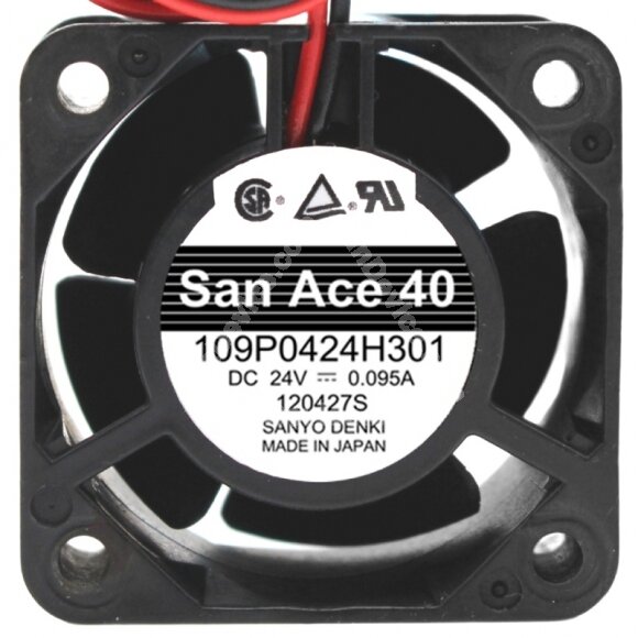 Sanyo Denki 109P0424H301 DC 24V 0.095A 2 Wires / 3 Wires Axial Cooling Fan