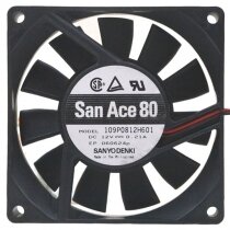 Sanyo Denki 109P0812H601 DC 12V 0.21A 8020 2 Wires Axial Cooling Fan