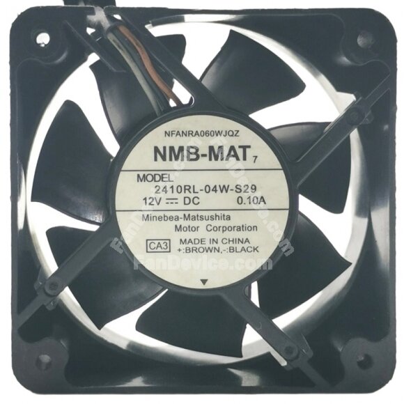 NMB-MAT 2410RL-04W-S29 DC 12V 0.10A 3 Wires Axial Cooling Fan