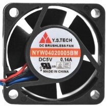 Y.S.TECH NYW04020005BM 5V 0.14A 3 Wires DC Brushless Axial Cooling Fan