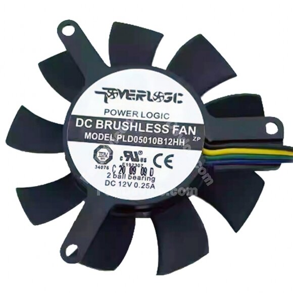 Power Logic PLD05010B12HH DC 12V 0.25A Ball Bearing Axial Cooling Fan