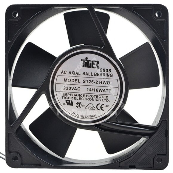 Tiger S125-2 HWB AC 230V 14/16W Impedance Protected Axial Cooling Fan