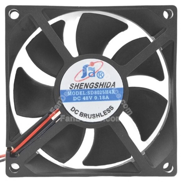 SHENGSHIDA SD8025H4X 48V 0.18A 2 Wires DC Brushless Axial Cooling Fan