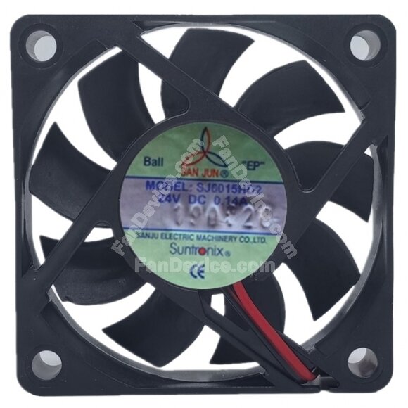 SAN JUN SJ6015HD2 DC 24V 0.14A 2 Wires Axial Cooling Fan