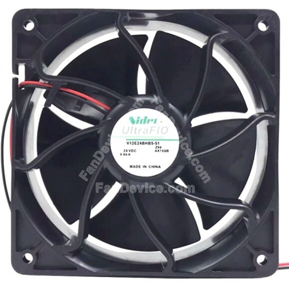 Nidec UltraFlo V12E24BHB5-51 DC 24V 0.64A 2 Wires Axial Cooling Fan