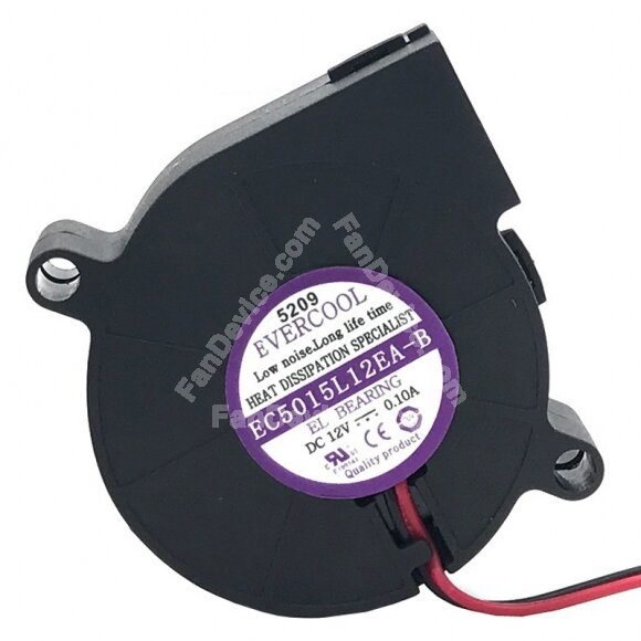 EVERCOOL EC5015L12EA-B DC 12V 0.10A EL Bearing Blower Cooling Fan