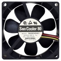 Sanyo Denki 9A0824S401 DC 24V 0.1A 2 Wires / 3 Wires Axial Cooling Fan