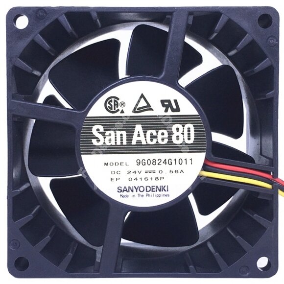 Sanyo Denki 9G0824G1011 DC 24V 0.56A 3 Wires Axial Cooling Fan