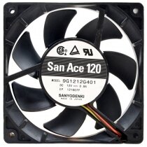 Sanyo Denki 9G1212G401 DC 12V 0.9A 2 / 3 Wires Axial Cooling Fan