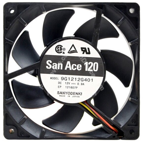 Sanyo Denki 9G1212G401 DC 12V 0.9A 2 / 3 Wires Axial Cooling Fan