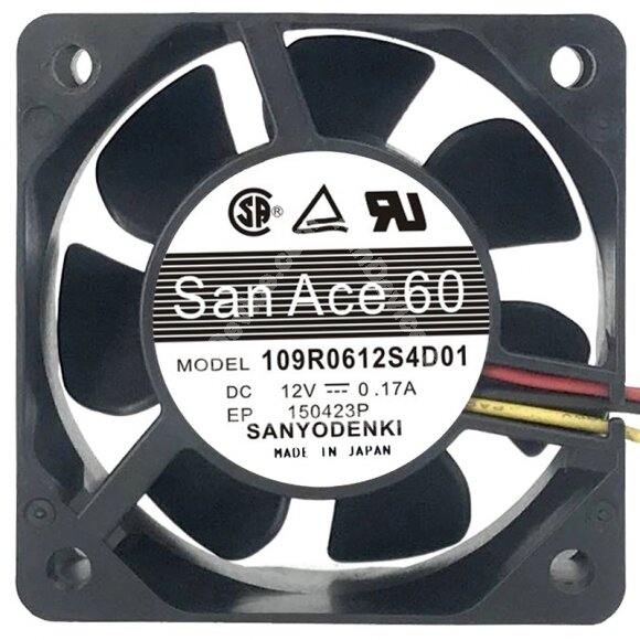 Sanyo Denki 109R0612S4D01 DC 12V 0.17A 2 / 3 Wires Axial Cooling Fan