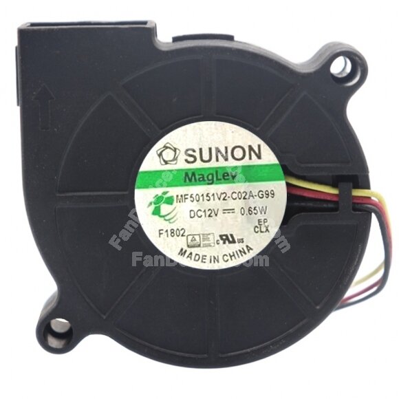 Sunon Maglev MF50151V2-C02A-G99 DC 12V 0.65W 3 Wires Blower Fan