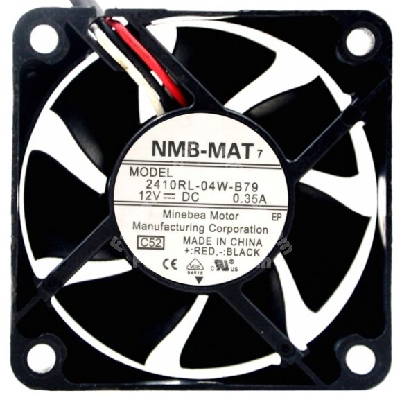 NMB-MAT 2410RL-04W-B79 DC 12V 0.35A 3 Wires 6025 Axial Cooling Fan