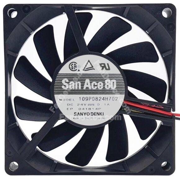 Sanyo Denki 109P0824H702 DC 24V 0.1A 2 Wires 8015 Axial Cooling Fan