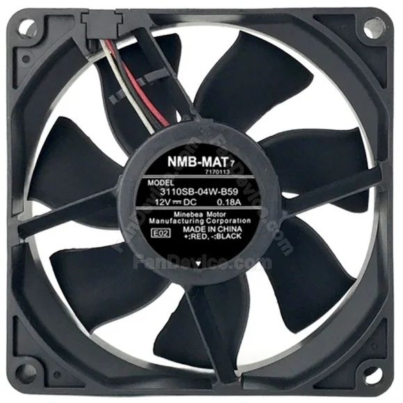 NMB-MAT 3110SB-04W-B59 DC 12V 0.18A 3 Wires Axial Cooling Fan