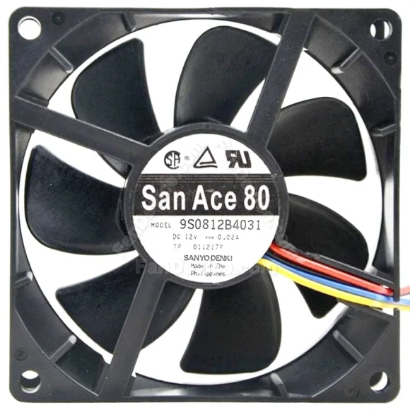 Sanyo 9S0812B4031 DC 12V 0.02A 3 Wires Axial Cooling Fan