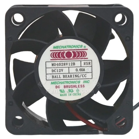 MECHATRONICS MD4028V12B RSR 12V 0.65A 2 Wires Ball Bearing Cooling Fan