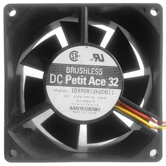 Sanyo 109P0812H2D011 12V 0.16A DC Brushless 3 Wires Axial Cooling Fan