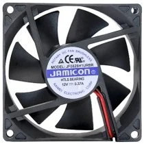 JAMICON JF0825H1URBR DC 12V 0.37A 2 Wires HTLS Bearing Cooling Fan