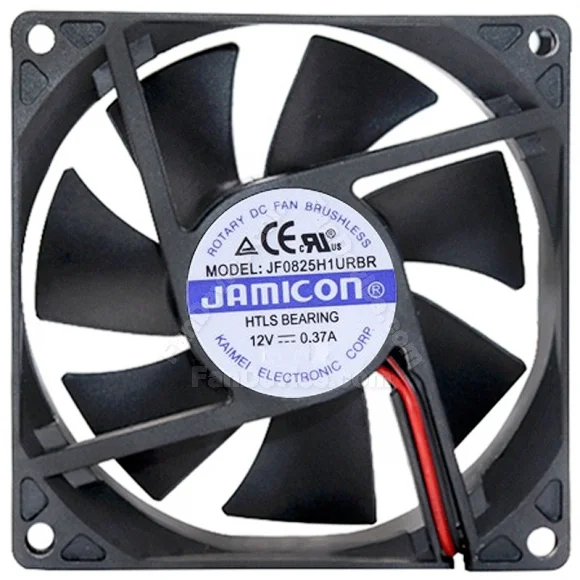 JAMICON JF0825H1URBR DC 12V 0.37A 2 Wires HTLS Bearing Cooling Fan