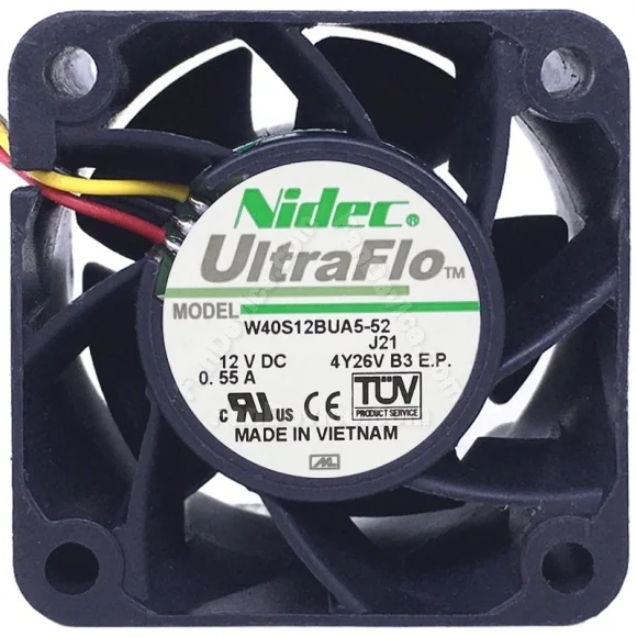 Nidec W40S12BUA5-52 DC 12V 0.55A 3 Wires Axial Cooling Fan