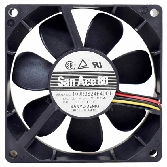 Sanyo 109R0824F4D01 DC 24V 0.06A 3 Wires Axial Cooling Fan