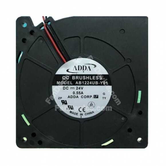 ADDA AB1224UB-Y01 DC 24V 0.55A 2 Wires Blower Cooling Fan