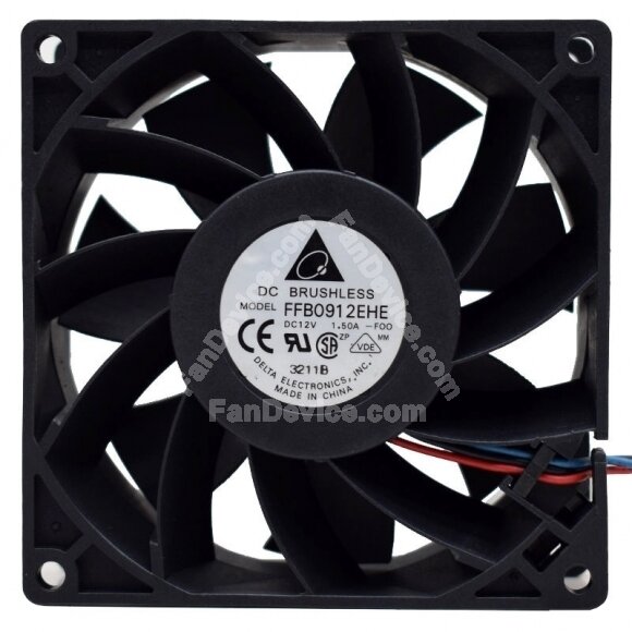 Delta FFB0912EHE DC 12V 1.5A 2 Wires / 3 Wires / 4 Wires Axial Cooling Fan