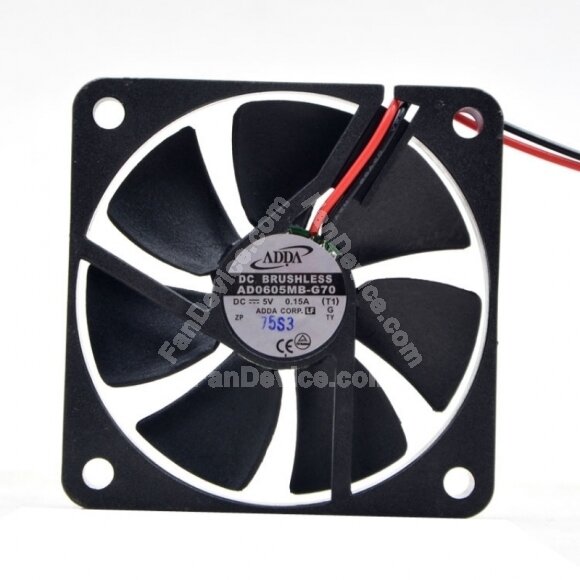 ADDA AD0605MB-G70 DC 5V 0.15A 2 Wires Axial Cooling Fan