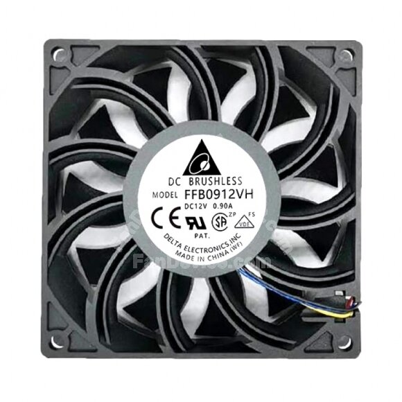 Delta FFB0912VH DC 12V 0.90A 2 Wires / 3 Wires / 4 Wires Axial Cooling Fan