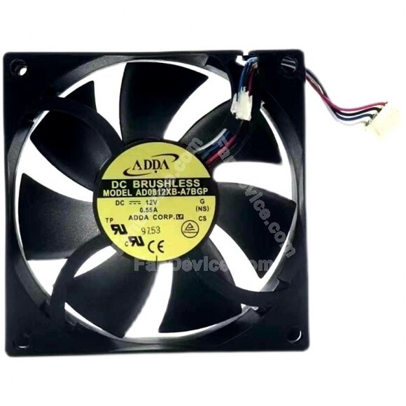 ADDA AD0812XB-A7BGP DC 12V 0.55A 2 Wires / 3 Wires / 4 Wires Axial Cooling Fan