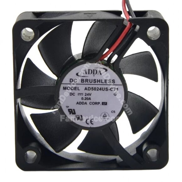 ADDA AD5024US-C71 DC 24V 0.20A 5020 Axial Brushless Cooling Fan