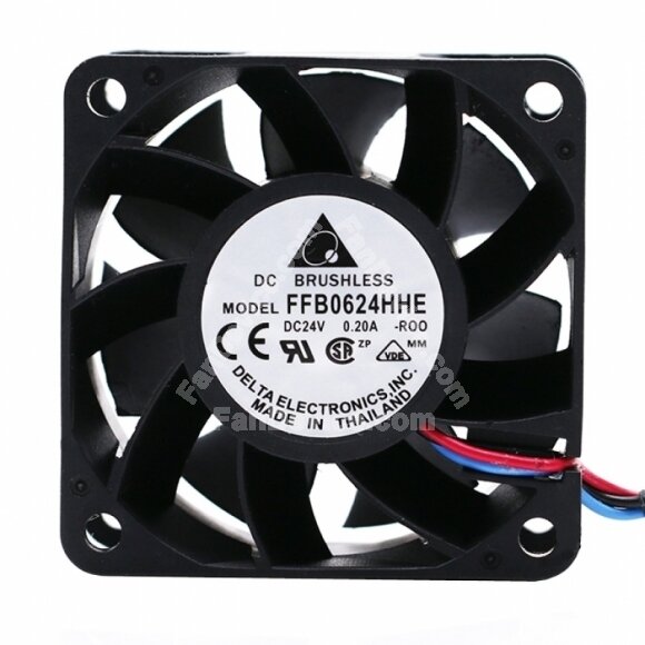 Delta FFB0624HHE DC 24V 0.20A 2 Wires / 3 Wires Axial Cooling Fan