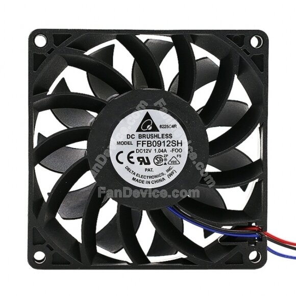 Delta FFB0912SH DC 12V 1.04A 2 Wires / 3 Wires / 4 Wires Axial Cooling Fan