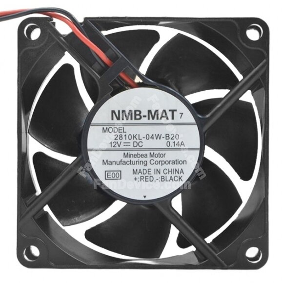 NMB-MAT 2810KL-04W-B20 DC 12V 0.14A 7025 Axial Cooling Fan