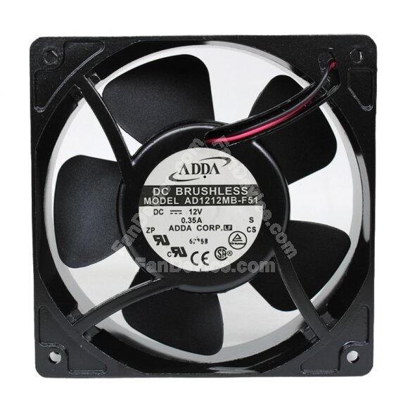 ADDA AD1212MB-F51 DC 12V 0.35A 2 Wires Axial Cooling Fan